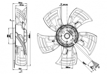 Ventilator axial EBM-Papst A4D300-AS34-10 (300 mm)